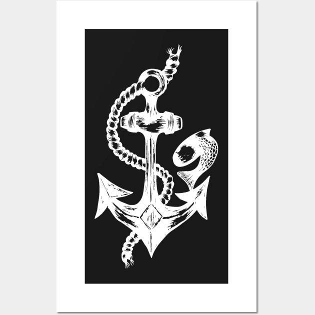 White Anchor Wall Art by letnothingstopyou